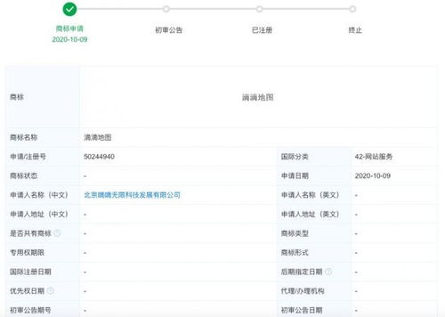 滴滴布局地圖業(yè)務(wù)，申請(qǐng)三組“滴滴地圖”商標(biāo)涵蓋技術(shù)轉(zhuǎn)讓